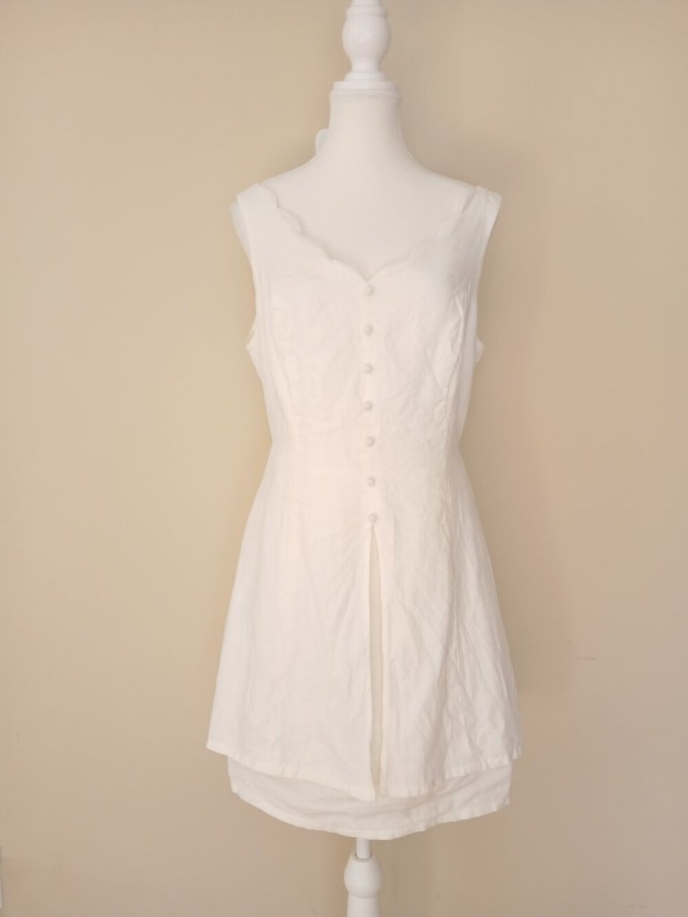 Laundry By Shelli Segal 100% Linen Sleeveless Mini Dress Size 12